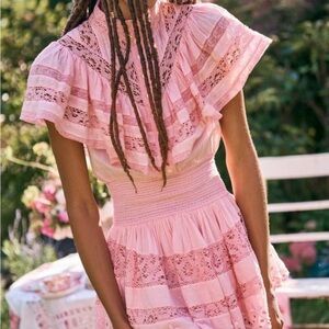 PINK x LoveShackFancy Oversized Crew Neck Dress - SNOW HEATHER